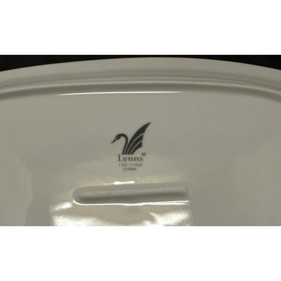 Lynns Fine China 14" Serving Platter Floral Band Design - Picture 4 of 7